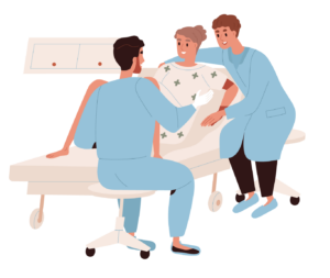 doctor helping delivery
